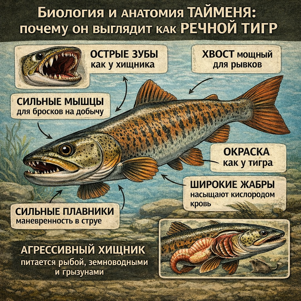 The biology and anatomy of the taimen: why it looks like a river tiger